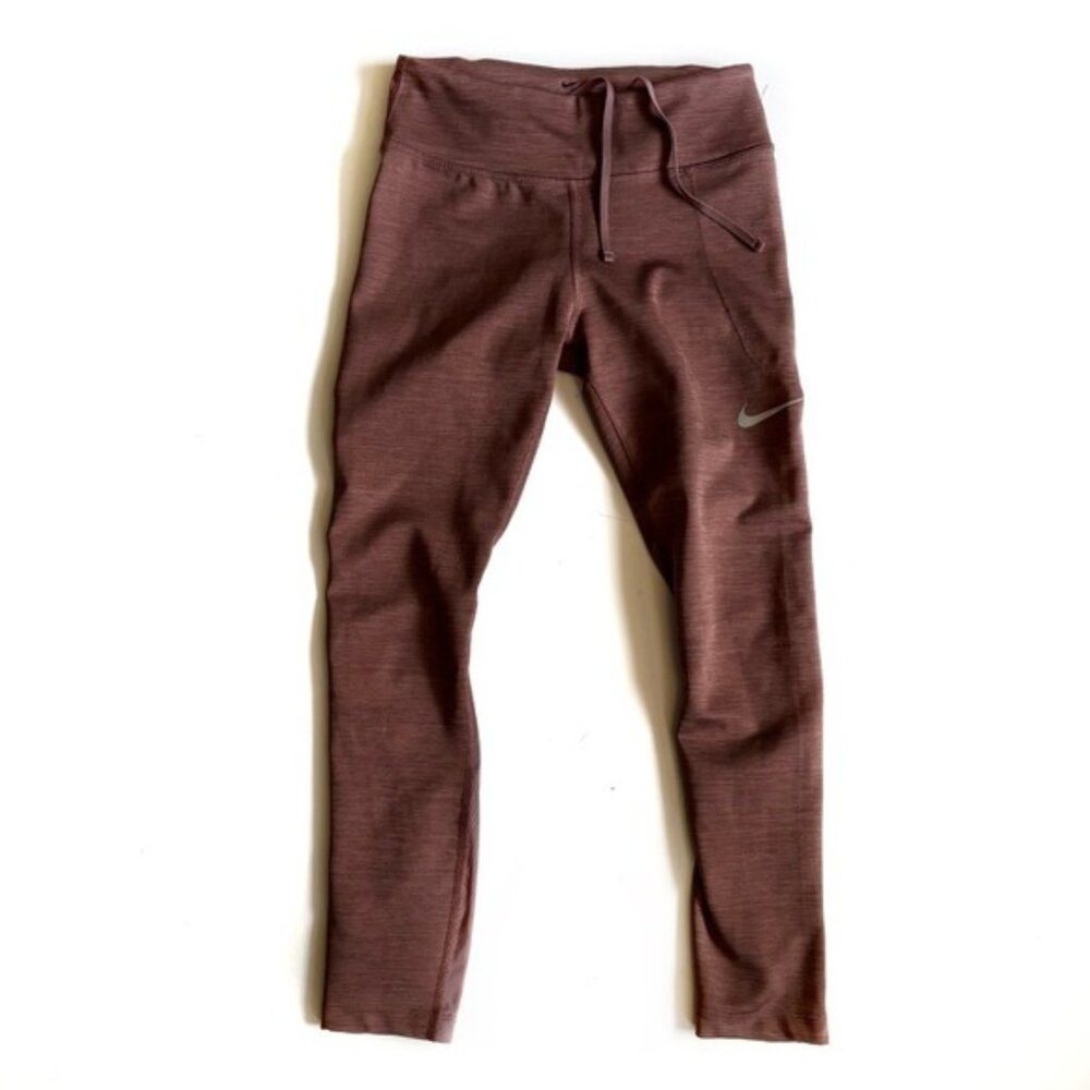 Nike Dri-Fit Maroon With Tie Leggings - XS